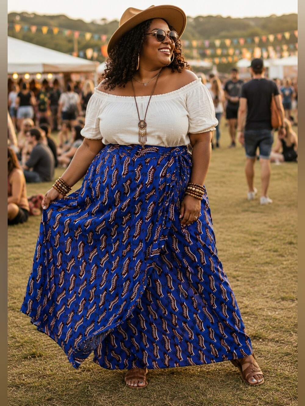 ADVANCE APPARELS Long Ethnic Print Wrap Around Maxi Skirt | Boho Festival Tribal